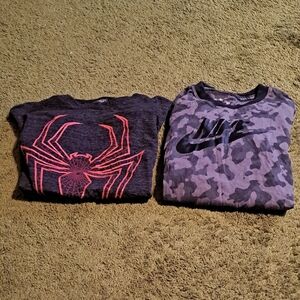 Boys Lot Of 2 Short Sleeve Shirts Large